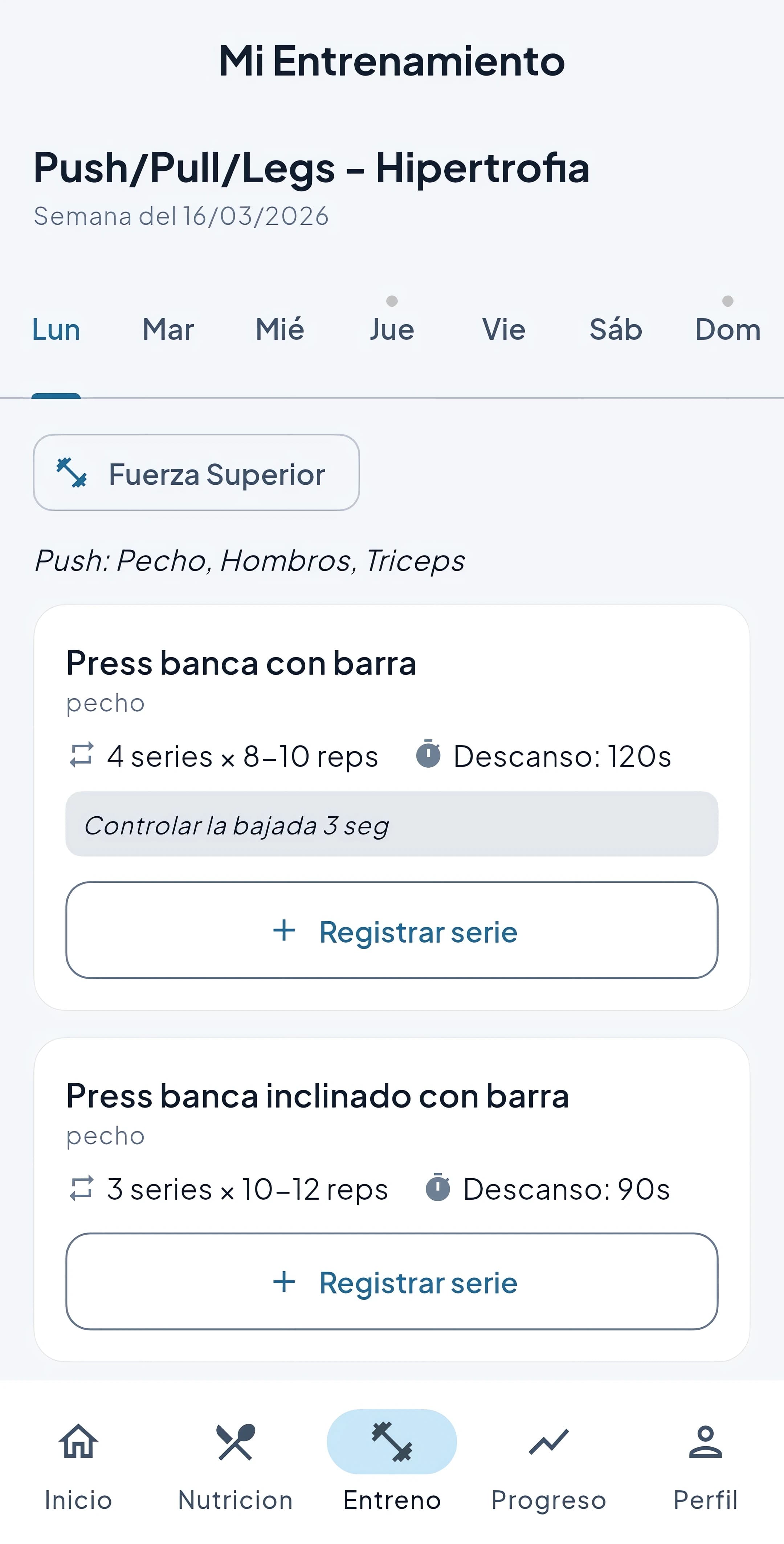 Plan de entrenamiento